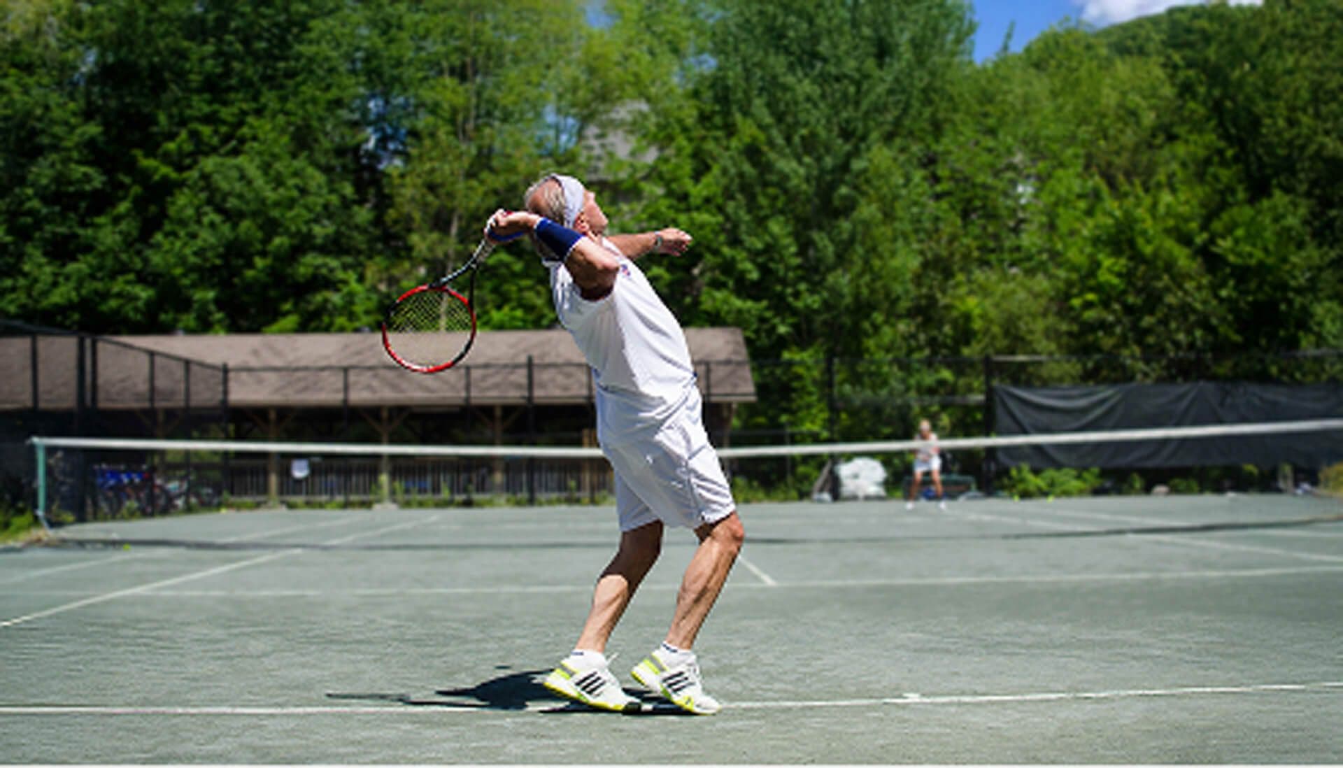 man playing tennis